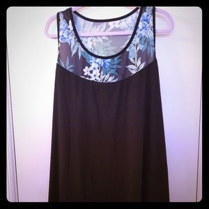 Catherines 2X Active Wear Black/Tropical Tank